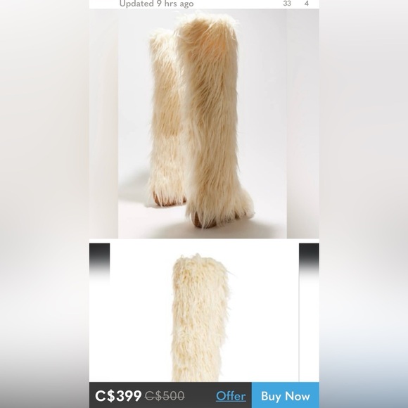 ❄️🐰DONATED Jeffrey Campbell Fluffy-OK Faux Fur Boot - Picture 2 of 8